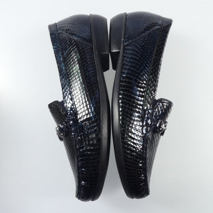 【中古】 TAGO SCHWARZ ローファー 437505 ネイビー 24cm