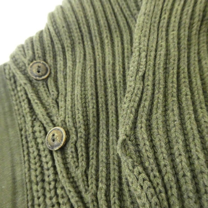 【中古】POLO RALPH LAUREN | ポロ・ラルフローレン エルボーパッチリブ編みショールカラーニット セーター MNBLSWEM3W00105 オリーブ サイズ：XS
