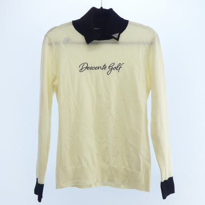 【中古】DESCENTE | デサント ウール混ポリエステル変形タートルネックセーター ニット DGWSJL02 LUXE COLLECTION ベージュ サイズ：L