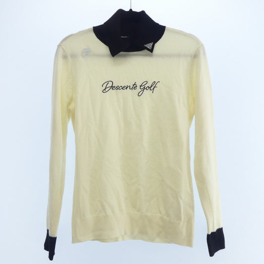 【中古】DESCENTE | デサント ウール混ポリエステル変形タートルネックセーター ニット DGWSJL02 LUXE COLLECTION ベージュ サイズ：L