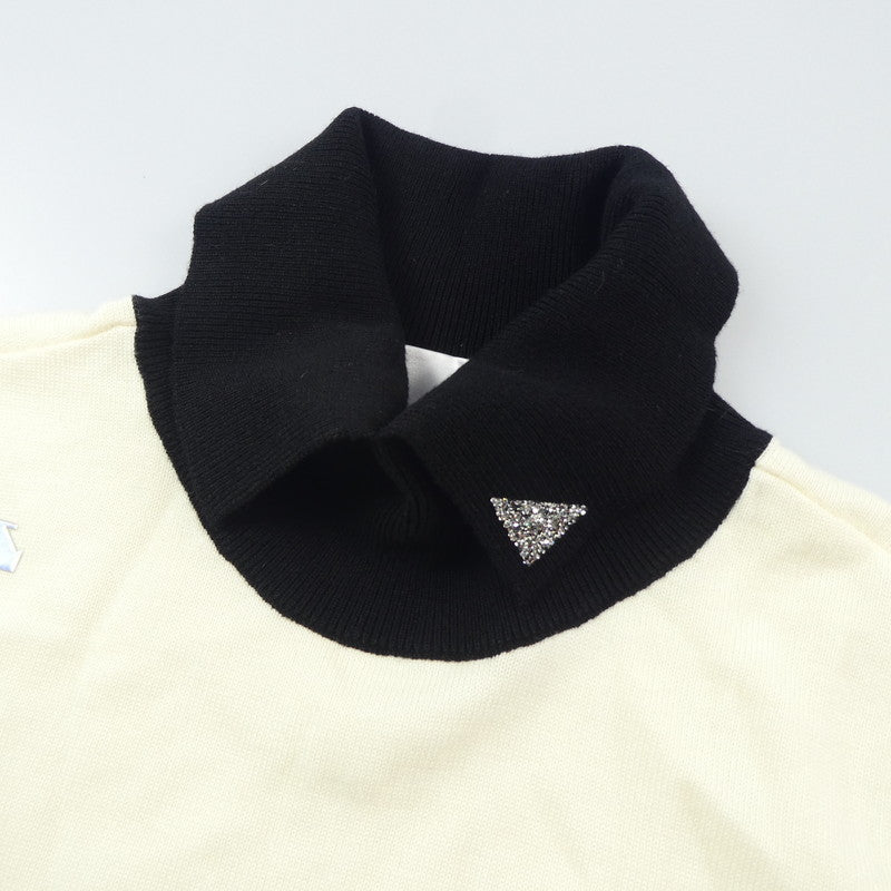 【中古】DESCENTE | デサント ウール混ポリエステル変形タートルネックセーター ニット DGWSJL02 LUXE COLLECTION ベージュ サイズ：L