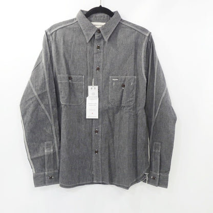 【中古】SAMURAI JEANS | サムライジーンズ 撚り杢セルビッチシャンブレーシャツ 長袖シャツ SJCBS23 グレー サイズ：L