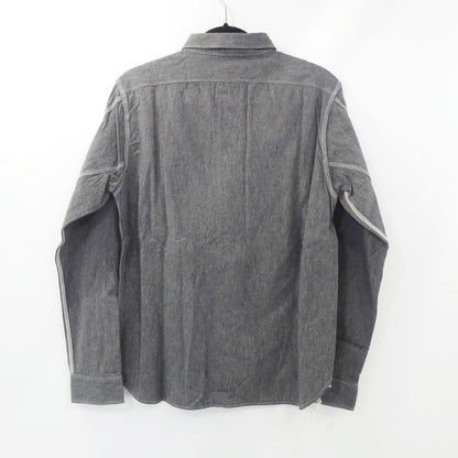 【中古】SAMURAI JEANS | サムライジーンズ 撚り杢セルビッチシャンブレーシャツ 長袖シャツ SJCBS23 グレー サイズ：L