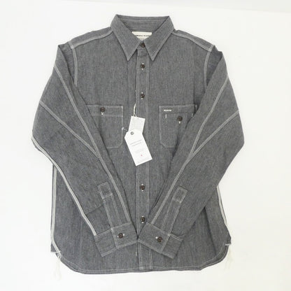 【中古】SAMURAI JEANS | サムライジーンズ 撚り杢セルビッチシャンブレーシャツ 長袖シャツ SJCBS23 グレー サイズ：L