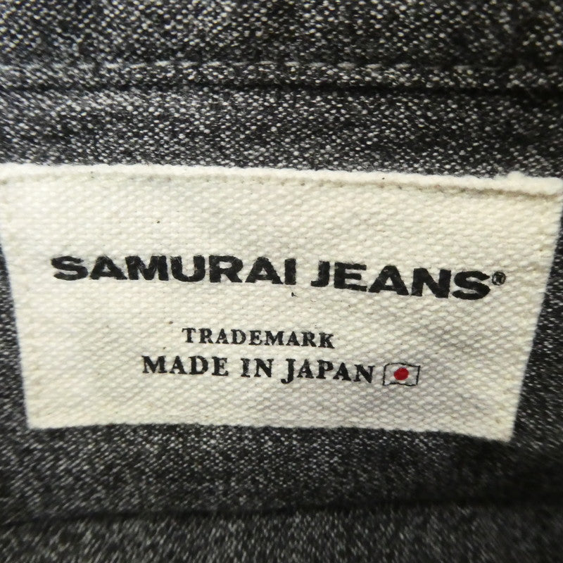 【中古】SAMURAI JEANS | サムライジーンズ 撚り杢セルビッチシャンブレーシャツ 長袖シャツ SJCBS23 グレー サイズ：L