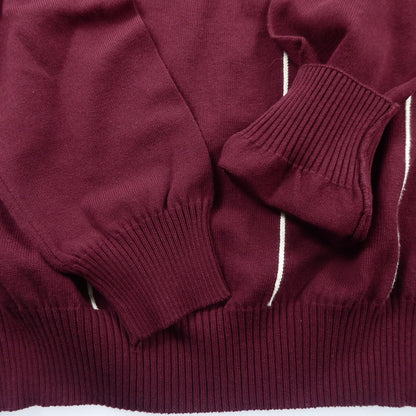 【中古】FRED PERRY | フレッドペリー Vertical Stripe Knitted Shirt ポロシャツ K9305 ボルドー/バーガンディー サイズ：36