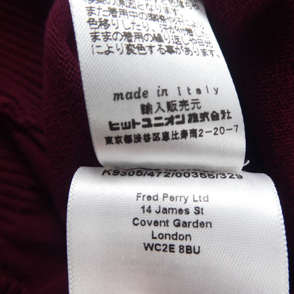 【中古】FRED PERRY | フレッドペリー Vertical Stripe Knitted Shirt ポロシャツ K9305 ボルドー/バーガンディー サイズ：36