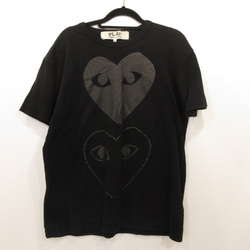 PLAY COMME des GARCONS | PLAY COMME des GARCONS TWO HEARTS TEE Short-sleeved T-shirt AZ-T194 Black Size: L