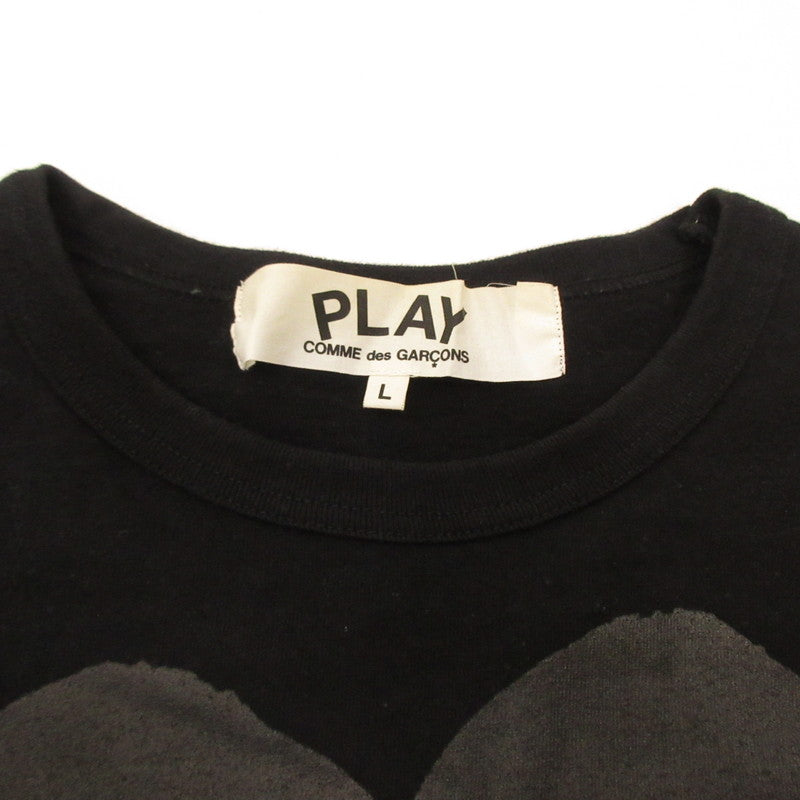 PLAY COMME des GARCONS | PLAY COMME des GARCONS TWO HEARTS TEE Short-sleeved T-shirt AZ-T194 Black Size: L