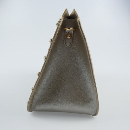 【中古】DIANA | ダイアナ ビジュー×スタッズで華やかに 2WAYミニバッグ ハンドバッグ PE2620 ベージュ