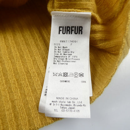 【中古】furfur | ファーファー パフスリーブリブプルオーバー セーター RWNT174091 2017A/W イエロー