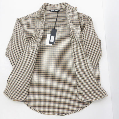 【中古】Palm Angels | パームエンジェルス スナップボタンマイクロチェックサハラオーバーシャツ 長袖シャツ PMES012F23FAB0046010 2023A/W サイズ：48