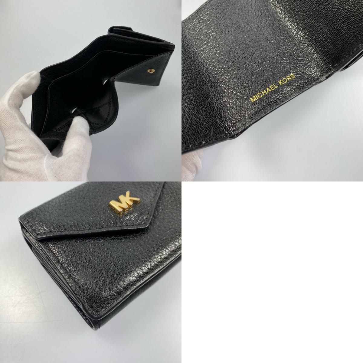【中古】Michael Kors | マイケルコース MONEY PIECES SM TRIFOLD FLP WLLT 三つ折り財布 32T9GF6E5L ブラック