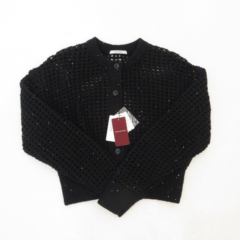 【中古】URBAN RESEARCH | アーバンリサーチ スパンコールメッシュニットカーディガン カーディガン UR47-22X010 ブラック