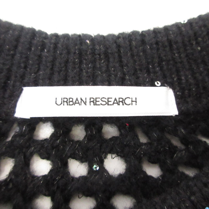 【中古】URBAN RESEARCH | アーバンリサーチ スパンコールメッシュニットカーディガン カーディガン UR47-22X010 ブラック