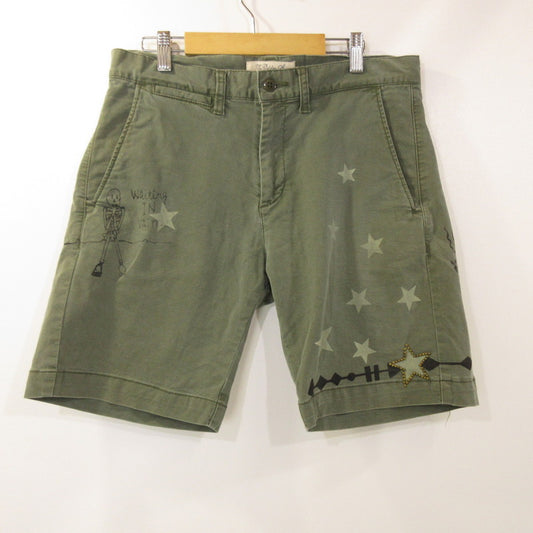 【中古】REMI RELIEF | レミレリーフ スタースタッズ ショートパンツ カーキグリーン サイズ：M