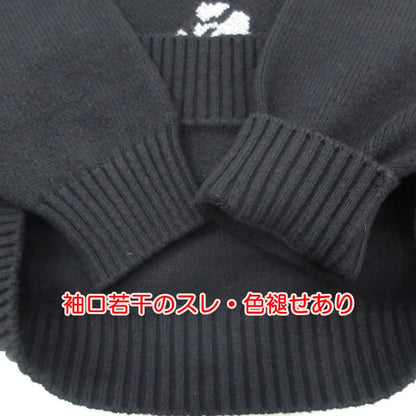 【中古】OFF-WHITE | オフホワイト OW LOGO ALLOVER KNIT CREWNECK セーター OMHE095F21KNI001 ブラック サイズ：S