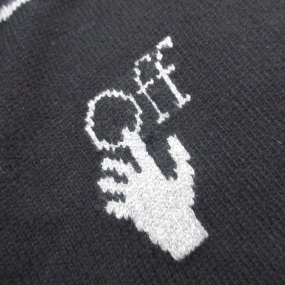 【中古】OFF-WHITE | オフホワイト OW LOGO ALLOVER KNIT CREWNECK セーター OMHE095F21KNI001 ブラック サイズ：S