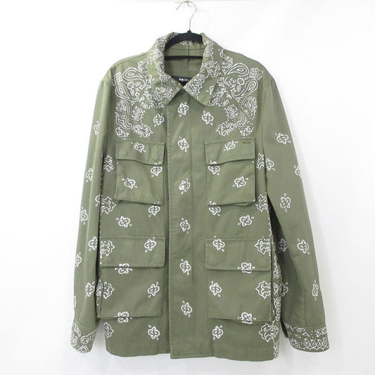 【中古】AMIRI | アミリ BLEACHED BANDANA M-65 ミリタリージャケット PF22MOS003/SR3BN0005SMRRCS0 オリーブ サイズ：50
