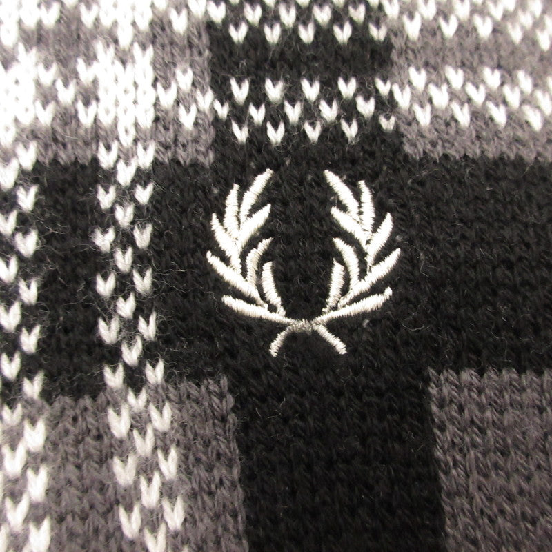 【中古】FRED PERRY | フレッドペリー TARTAN PANEL SWEATER セーター K4569/102 ブラック サイズ：S