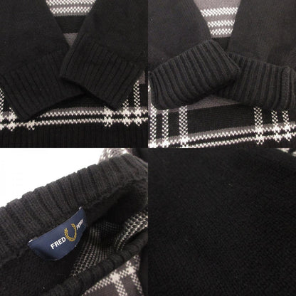 【中古】FRED PERRY | フレッドペリー TARTAN PANEL SWEATER セーター K4569/102 ブラック サイズ：S