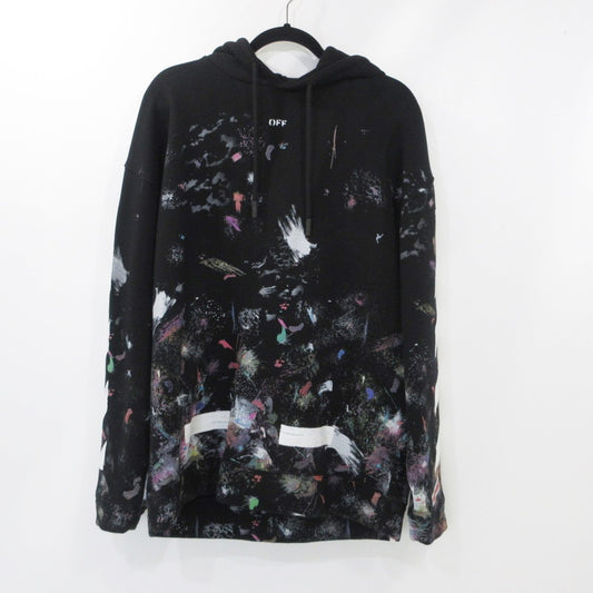 【中古】OFF-WHITE | オフホワイト Diag Galaxy Brushed Over Hoodie パーカー OMBB009G20FLE001 ブラック サイズ：XS