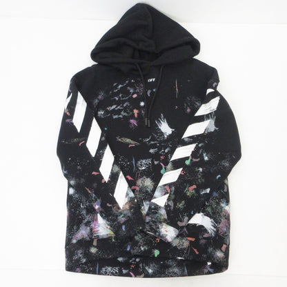 【中古】OFF-WHITE | オフホワイト Diag Galaxy Brushed Over Hoodie パーカー OMBB009G20FLE001 ブラック サイズ：XS