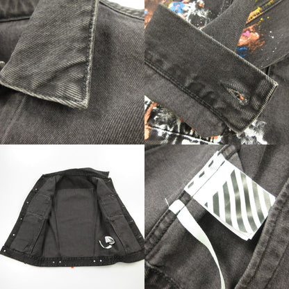 【中古】OFF-WHITE | オフホワイト Vintage Wash Denim Jacket デニム OMYE005F18166141 並行品ユーズド加工 ブラック サイズ：XS