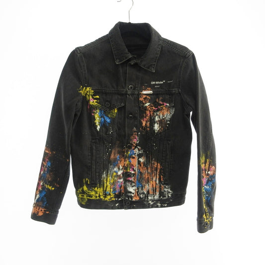 【中古】OFF-WHITE | オフホワイト Vintage Wash Denim Jacket デニム OMYE005F18166141 並行品ユーズド加工 ブラック サイズ：XS