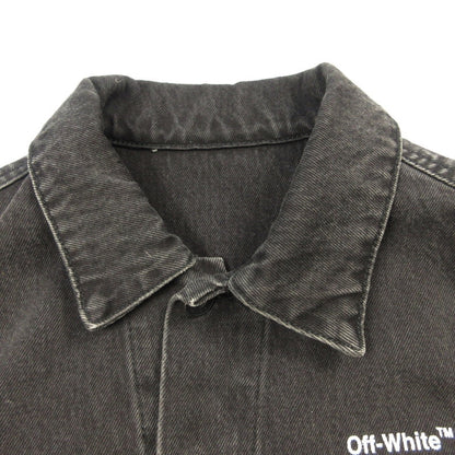 【中古】OFF-WHITE | オフホワイト Vintage Wash Denim Jacket デニム OMYE005F18166141 並行品ユーズド加工 ブラック サイズ：XS