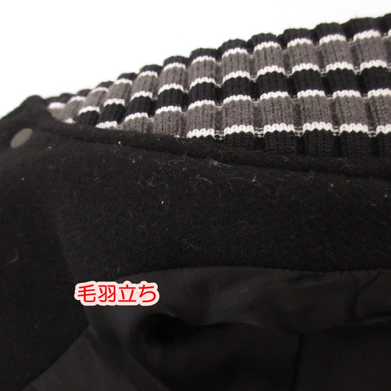 【中古】OFF-WHITE | オフホワイト 3D LINE SKINNY VARSITY JACKET スタジャン OMEA139E18A32002 並行品 ブラック サイズ：S