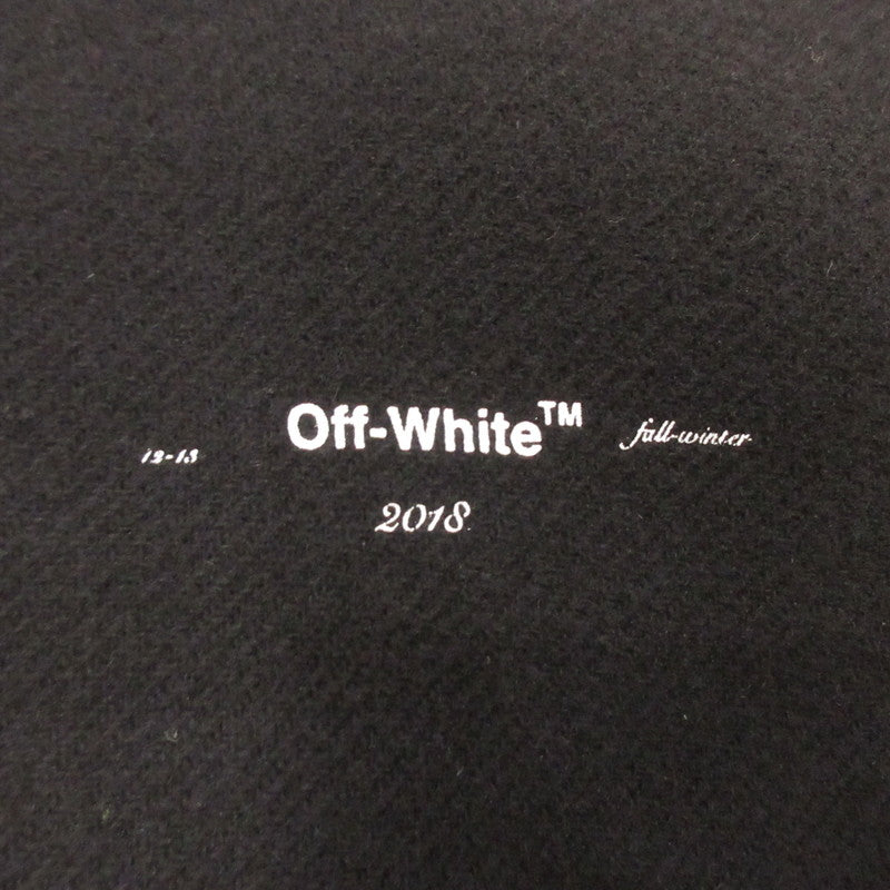 【中古】OFF-WHITE | オフホワイト 3D LINE SKINNY VARSITY JACKET スタジャン OMEA139E18A32002 並行品 ブラック サイズ：S