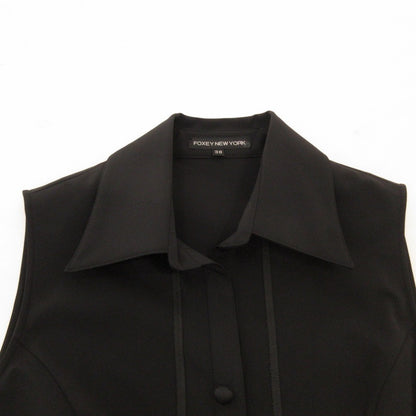 【中古】FOXEY | フォクシー ノースリーブロングシャツOP ワンピース 21265-ACRAG202 ブラック サイズ：38