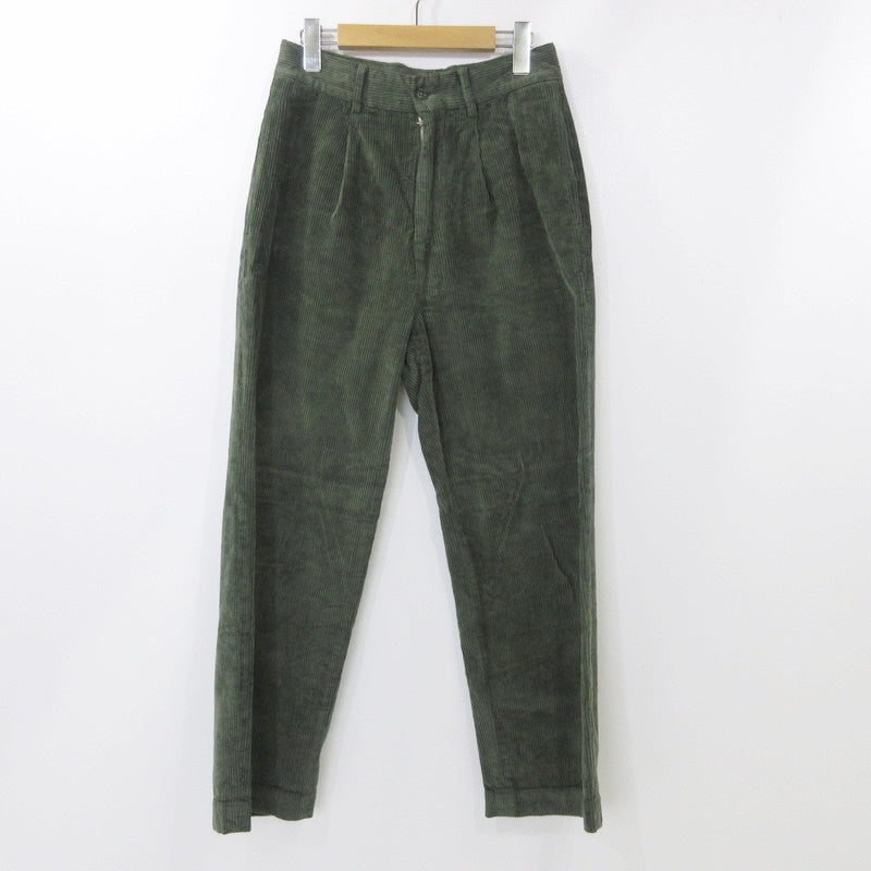 【中古】RICCARDO METHA | リカルドメサ 1TUCK WIDE PANTS 8walle CORDUROY SOLID パンツ RM212CD14011 オリーブ サイズ：44