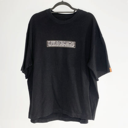 【中古】TIGHTBOOTH PRODUCTION | タイトブースプロダクション WARNING T-SHIRT 半袖Ｔシャツ ブラック サイズ：L