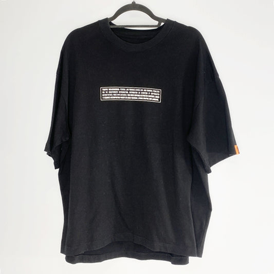 【中古】TIGHTBOOTH PRODUCTION | タイトブースプロダクション WARNING T-SHIRT 半袖Ｔシャツ ブラック サイズ：L