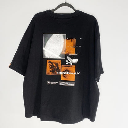 【中古】TIGHTBOOTH PRODUCTION | タイトブースプロダクション WARNING T-SHIRT 半袖Ｔシャツ ブラック サイズ：L