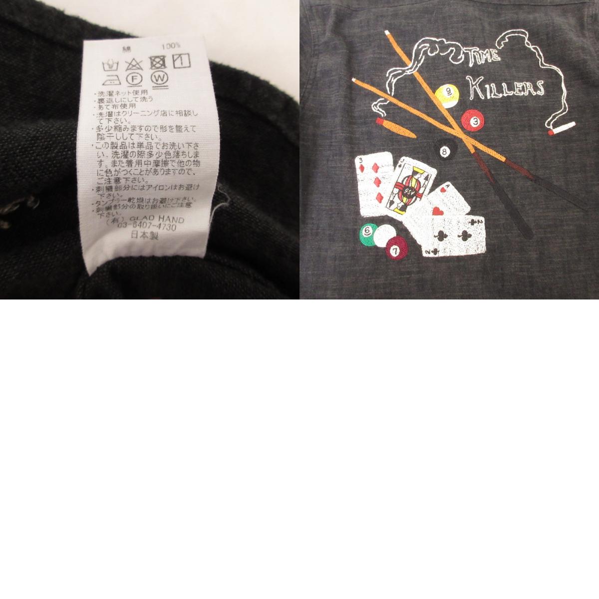 【中古】GANGSTERVILLE(GLAD HAND) | ギャングスタービルギャングスターヴィル TIME KILLERS -L/S SHIRTS 長袖シャツ GSV-19-AW-28 ブラック サイズ：S