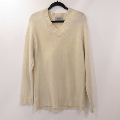 【中古】 Vネックカシミヤニット セーター アイボリー サイズ：M