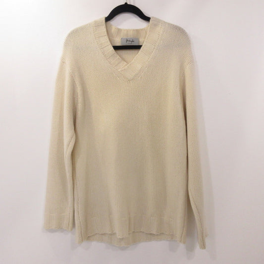 【中古】 Vネックカシミヤニット セーター アイボリー サイズ：M