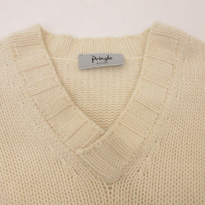 【中古】 Vネックカシミヤニット セーター アイボリー サイズ：M