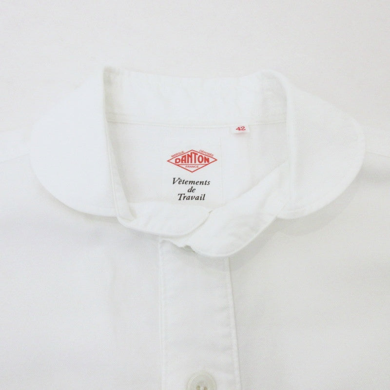 【中古】Danton | ダントン ROUND COLLAR P.O SHIRTS/S 半袖シャツ JD-3569 ホワイト サイズ：42