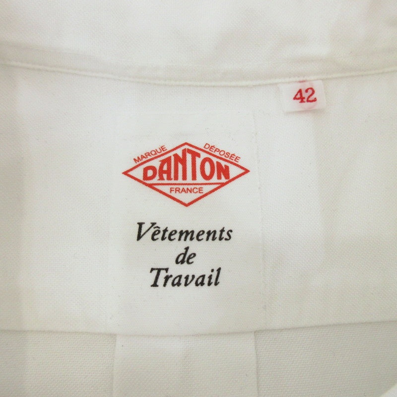 【中古】Danton | ダントン ROUND COLLAR P.O SHIRTS/S 半袖シャツ JD-3569 ホワイト サイズ：42