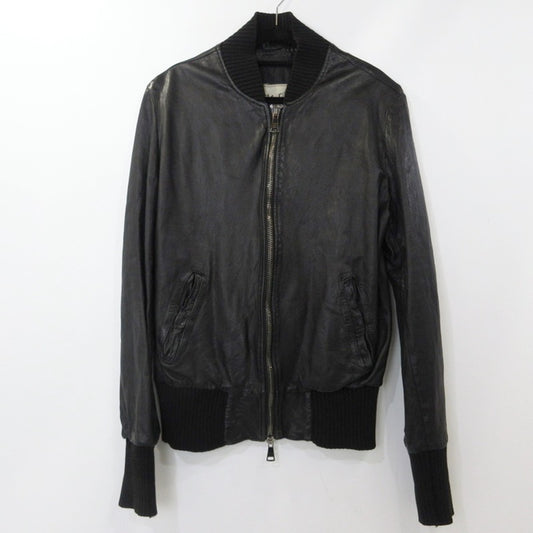 【中古】GIORGIO BRATO | ジョルジオブラット MA-1 レザー GU17F5214 ブラック サイズ：46