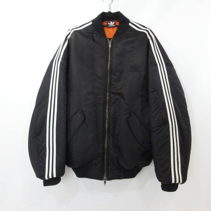 【中古】BALENCIAGA | バレンシアガ SIDE LINE BOMBER JACKET ミリタリーコート 725335 TN027 ブラック サイズ：44