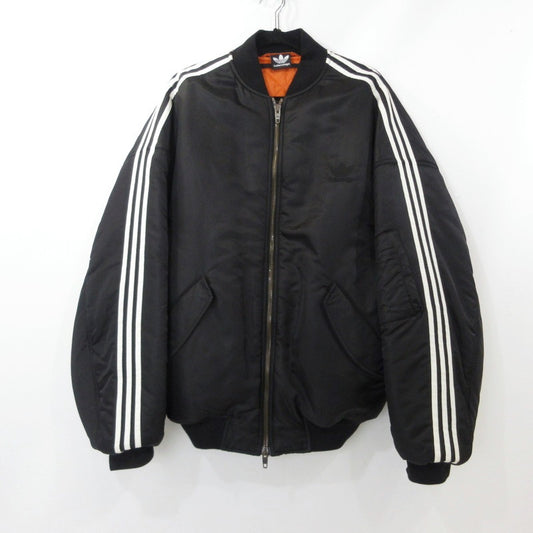 【中古】BALENCIAGA | バレンシアガ SIDE LINE BOMBER JACKET ミリタリーコート 725335 TN027 ブラック サイズ：44