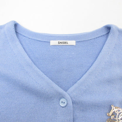 【中古】snidel | スナイデル ブローチ付きショートカーディガン カーディガン SWNT244240 ライトブルー