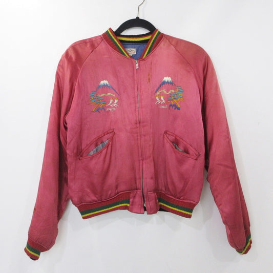 【中古】VINTAGE衣料 | ヴィンテージイリョウ TTSジッパー/日本地図×虎 スーベニアジャケット - サイズ：S