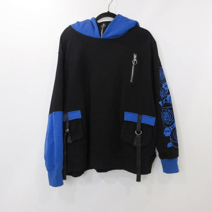 【中古】 あのね。コラボ切り替えハイネックプリント パーカー il21-Z01 ブラック