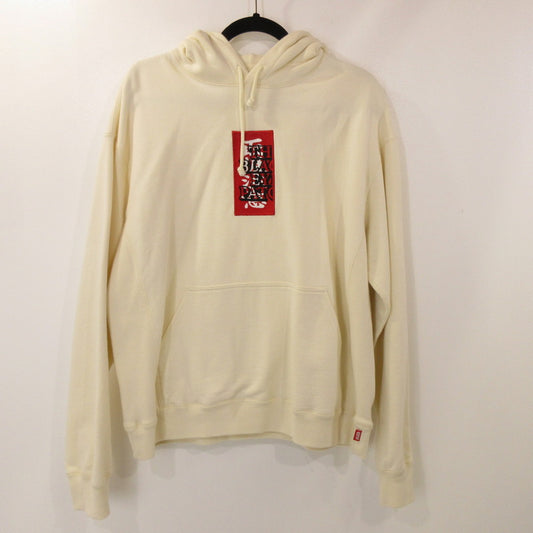 【中古】BlackEyePatch | ブラックアイパッチ HANDLE WITH CARE LABEL HOODIE パーカー BEPFW21TP26 ベージュ サイズ：M